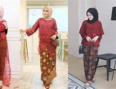 Kebaya Wisuda Merah Maroon Non Hijab